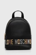 Plecaki - Love Moschino plecak damski kolor czarny mały z aplikacją - miniaturka - grafika 1