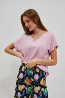 Koszule damskie - Wiskozowa koszula z dekoltem w serek-46 - miniaturka - grafika 1