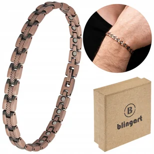 BLINGART Bransoletka magnetyczna miedziana MĘSKA zatrzaskowa na PREZENT - Bransolety męskie - miniaturka - grafika 1