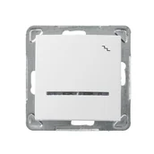 Wyłączniki światła i elektryczne - LEDart schodowy z podświetleniem pomarańczowym Ospel Impresja ŁP-3YS/m/00, bez ramki, kolor biały - miniaturka - grafika 1