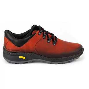 Buty męskie trekkingowe skórzane 890MA czerwone - Buty Olivier - Buty trekkingowe męskie - miniaturka - grafika 1