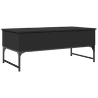 Ławy i stoliki kawowe - vidaXL Stolik kawowy czarny 100x50x40 cm materiał drewnopochodny i metal - miniaturka - grafika 1