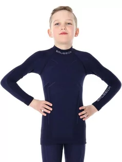 Odzież sportowa dziecięca - Bluza termoaktywna chłopięca Junior Brubeck Active Wool LS13680 granatowy - grafika 1