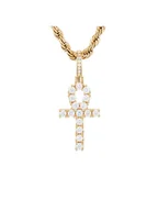 Naszyjniki męskie - ICED STUFF Zawieszka Micro Ankh Złoty - miniaturka - grafika 1