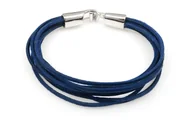 Bransoletki - Skórzane Rzemyki Granatowe Bransoletka - miniaturka - grafika 1