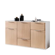 Komody - Komoda 50BWVI77 Vidal MMI Sleeping Dąb Bianco, Biały - miniaturka - grafika 1