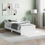 Łóżka - vidaXL Rama łóżka, biała, 75x190 cm, materiał drewnopochodny - miniaturka - grafika 1