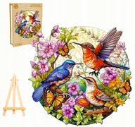 Puzzle - PUZZLE DREWNIANE DUŻE 290 ELEMENTÓW PTAKI I MOTYLE W DREWNIANYM PUDEŁKU - miniaturka - grafika 1