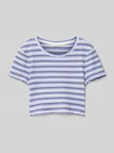 Koszulki dla dziewczynek - T-shirt w paski - miniaturka - grafika 1