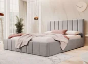 Łóżka - Łóżko tapicerowane SF1069 160x200 Welur Szary - miniaturka - grafika 1