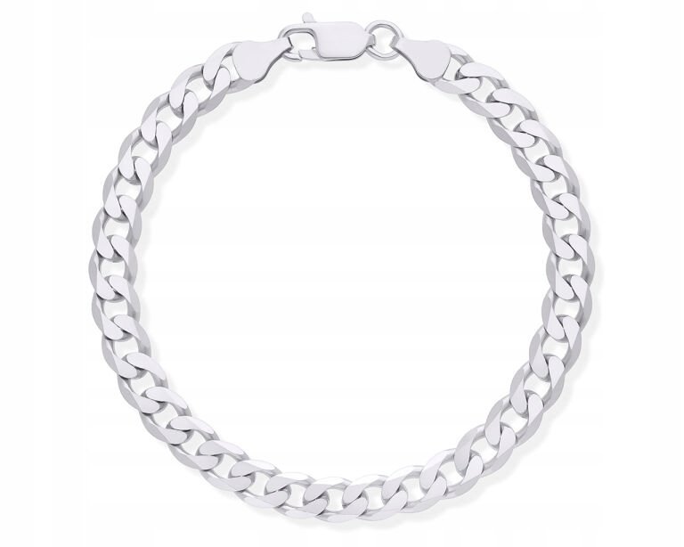 Bransoletka Męska Srebrna Szeroka Pełna Splot Pancerka Srebro Rod 925 22 cm