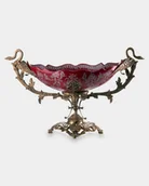 Dekoracje i nakrycia stołu na imprezę - Porcelanowa Patera z Łabędziami Czerwona - miniaturka - grafika 1