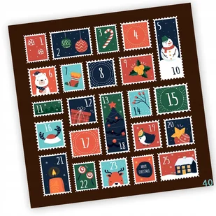 NAKLEJKI ŚWIĄTECZNE KALENDARZ ADWENTOWY 40 20x20 - Kalendarze - miniaturka - grafika 1