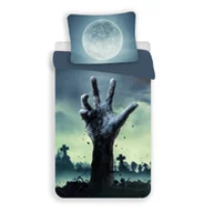 Pościel - Pościel z mikrofibry 140x200 Zombie szara poszewka 70x90 - miniaturka - grafika 1