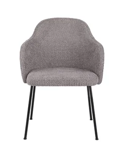 -8% z kodem PETLOVER - Krzesło do jadalni Aura Black, boucle, glamour, szare - Krzesła - miniaturka - grafika 1