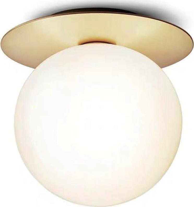 Lampa sufitowa Copel Plafon LAMPA sufitowa CGMLKULAP COPEL loftowa OPRAWA szklana kula ball modernistyczna biała mosiężna