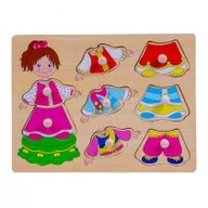 Układanki dla dzieci - Smily Play Układanka drewniana z uchwytami - ubranka - miniaturka - grafika 1