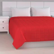Narzuty - Dekoria Narzuta pikowana w kratę czerwony szer.170 × dł.210 cm Loneta 499-133-43 - miniaturka - grafika 1