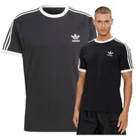 Koszulki męskie - ADIDAS Czarna Koszulka Męska Bawełniany T-Shirt California 3 paski r. L - miniaturka - grafika 1