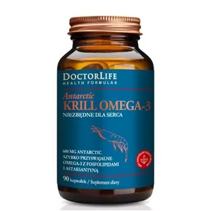 Doctor Life Doctor Life Antarctic Krill Omega-3 szybko przyswajalne omega-3 z fosfolipidami i astaksantyną suplement diety 90 kapsułek - Suplementy naturalne - miniaturka - grafika 1