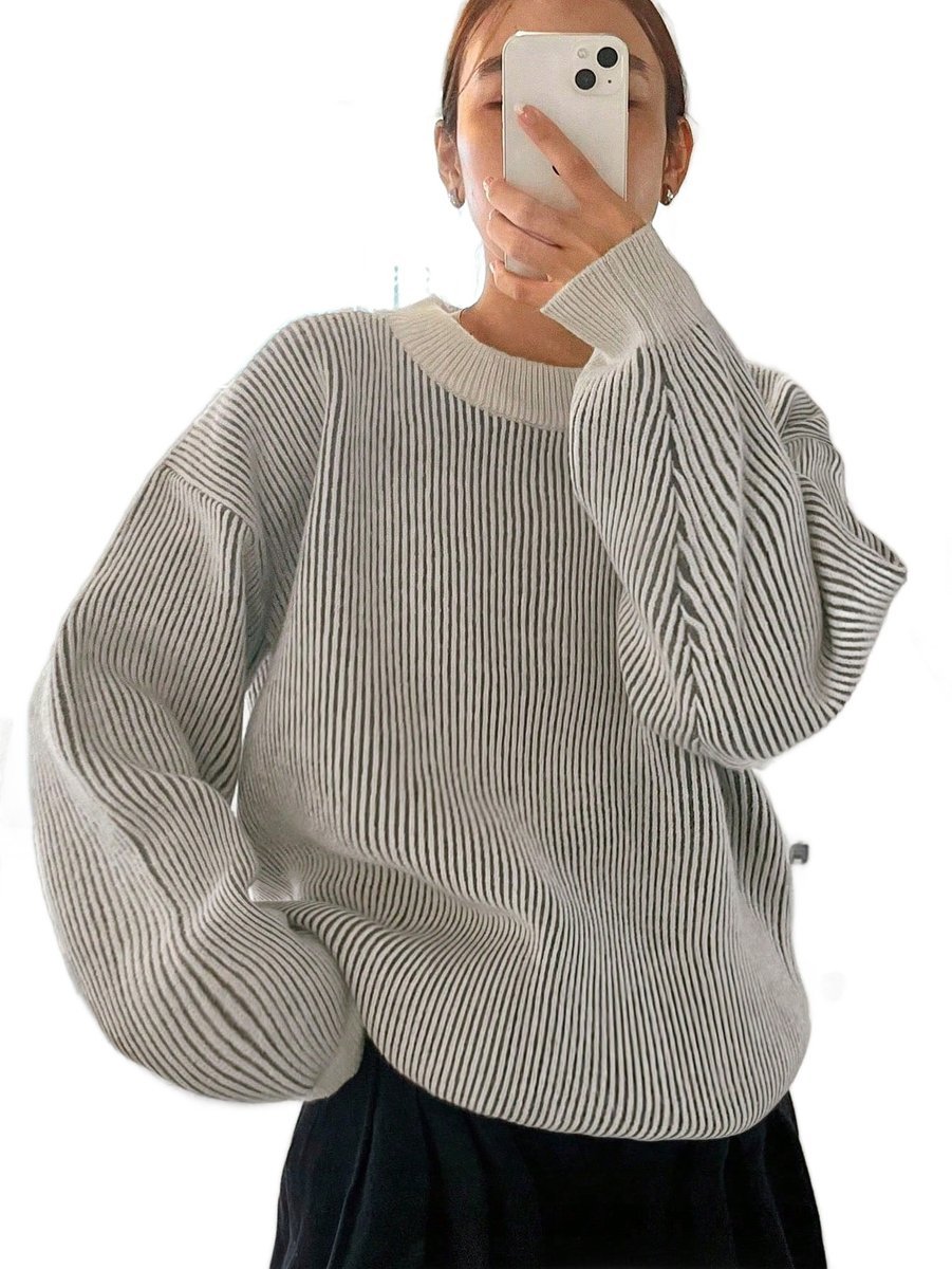 SWETER DAMSKI OVERSIZE W PASKI Z GOLFEM I DŁUGIM RĘKAWEM XL 1LA
