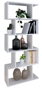 Biały regał z 5 półkami N0-H78 - Półki do salonu - miniaturka - grafika 1