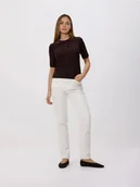 Swetry damskie - Reserved - Sweter polo z wełną - brązowy - miniaturka - grafika 1