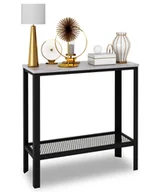 Konsole i sekretarzyki - Industrialna konsola czarny + beton F2-E24 - miniaturka - grafika 1