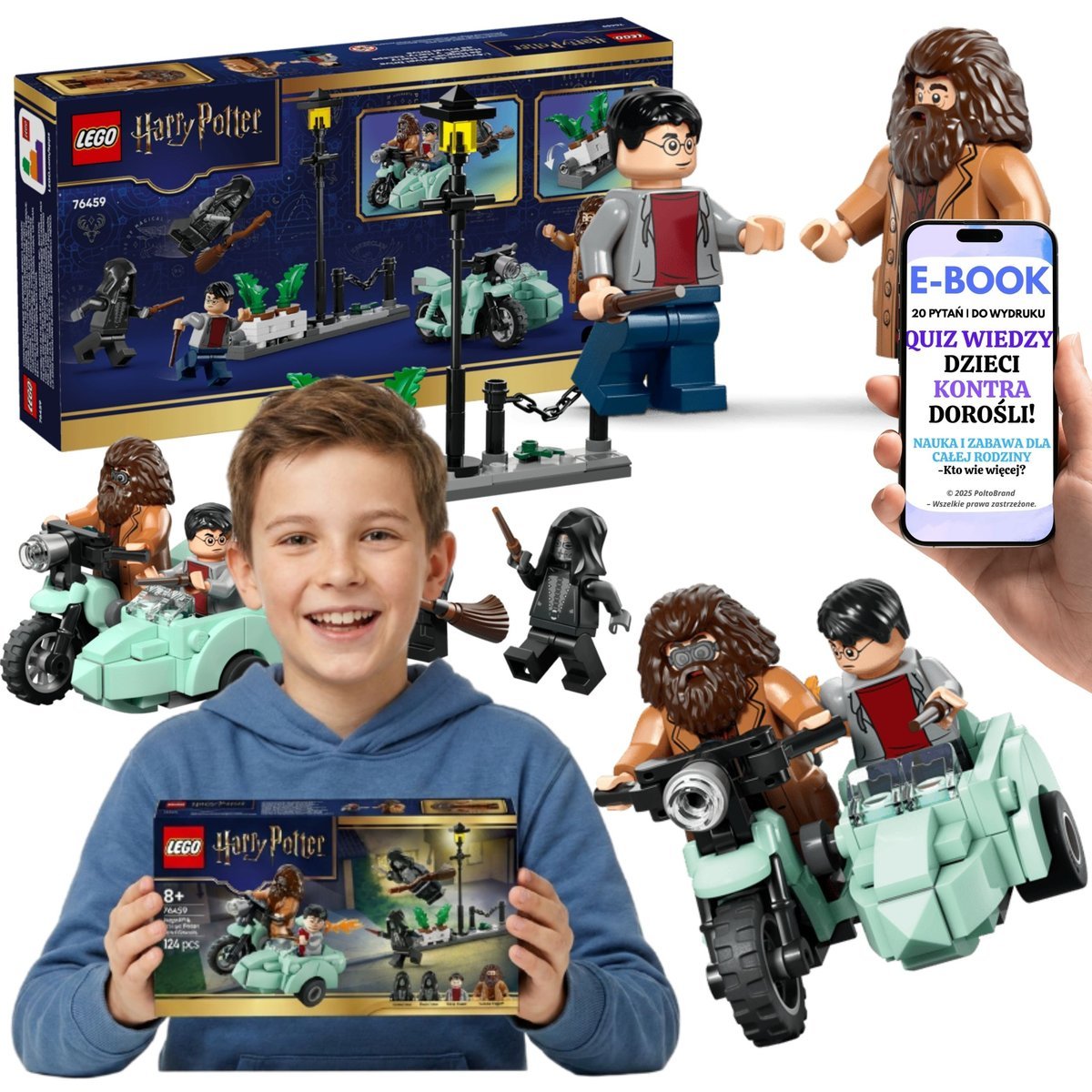 LEGO Harry Potter Ucieczka z Privet Drive 76459 Hagrid Harry Motocykl Prezent Dla Dziecka + E-BOOK-2