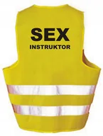 Akcesoria BHP - SEX INSTRUKTOR - Kamizelka z nadrukiem ostrzegawcza odblaskowa prezent LIBRES POLSKA SP - miniaturka - grafika 1
