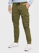 Spodnie męskie - Alpha Industries Joggery Twill 116202 Zielony Regular Fit - miniaturka - grafika 1