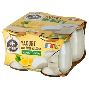 Carrefour Original Jogurt o smaku cytrynowym 500 g (4 x 125 g) - Desery mleczne - miniaturka - grafika 1