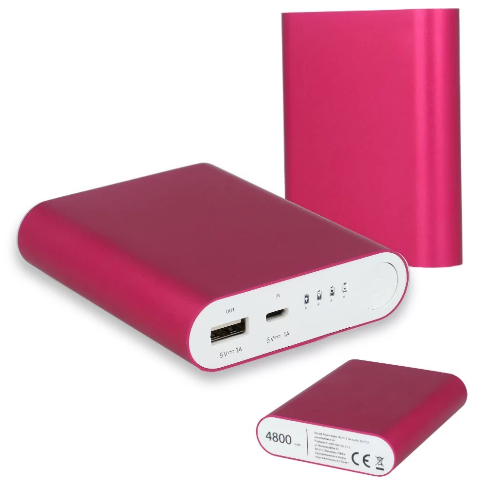 HYKKER Power Bank USB KABEL 4800 mAh czerwony