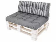Poduszki ogrodowe - Zestaw poduszek na meble z palet, Leo, Popiel z popielatymi pasami, 3 elementy, 120x80 cm - miniaturka - grafika 1