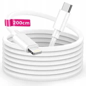 Kable USB - KABEL USB-C LIGHTNING do IPHONE 11 12 13 14 Ipad Ipod Airpods PD 20W 200cm - miniaturka - grafika 1