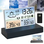 Stacje pogodowe - Stacja Pogodowa Pogody Meteo Higrometr Barometr Termometr Zegar Kalendarz - miniaturka - grafika 1