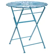 Stoły ogrodowe - Stolik bistro PAVIA 71 cm 71 cm Metal Niebieski - miniaturka - grafika 1
