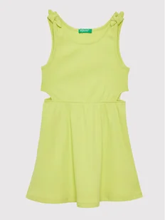 United Colors Of Benetton Sukienka letnia 3HCGCV005 Żółty Regular Fit - Sukienki i spódniczki dla dziewczynek - miniaturka - grafika 1