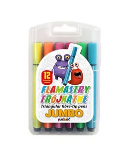 Titanum Flamastry trójkątne Jumbo 12 kolorów - Przybory szkolne - miniaturka - grafika 1