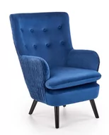 Fotele - Fotel tapicerowany ELIOR Velma, granatowy, 70x78x100 cm - miniaturka - grafika 1