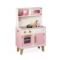 Janod Duża kuchnia drewniana z dźwiękiem i 6 akcesoriami Candy Chic - Zabawki AGD - miniaturka - grafika 1
