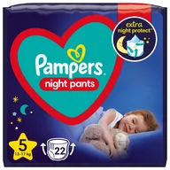 Pieluchy - Pampers Night Pants pieluchomajtki rozmiar 5 22 szt. 12kg 17kg - miniaturka - grafika 1