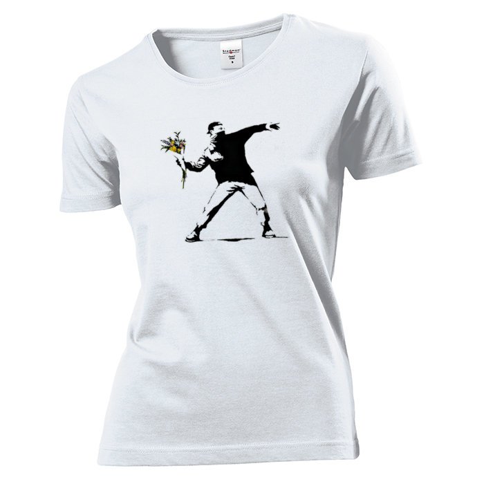 Koszulka damska Banksy Rzucający Kwiaty L