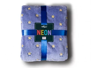 Koc NEON/GWIAZDKI/ciemny błękit + złoto/200x220 KOCCNEON/G/CB+Z/200X220 - Koce - miniaturka - grafika 1