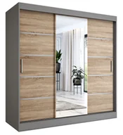 Szafy - Szafa przesuwna 200 cm antracyt + dąb sonoma R7-K85 - miniaturka - grafika 1