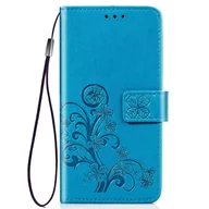 Etui i futerały do telefonów - Etui na telefon komórkowy Pokrowiec ochronny Etui z klapką Uchwyt na kartę Kwiaty, Kolor: Niebieski, Wybierz model: Samsung Galaxy S21 Plus - miniaturka - grafika 1