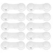 Zabezpieczenia dla dzieci - Blokada szuflad, zabezpieczenie szafek, mebli 10 szt. Springos białe - miniaturka - grafika 1