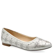 Baleriny - Ażurowe balerinki skórzane - CAPRICE 9-22101-20 METALICZNE - miniaturka - grafika 1