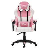 Fotele gamingowe - Fotel dla gracza gamingowy krzesło ergonomiczny obrotowy biurowy biało-różowy Queen - miniaturka - grafika 1