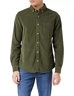 Urban Classics Męska koszula ze sztruksu, z długim rękawem, dostępna w wielu kolorach, rozmiary S-5XL, oliwkowy, XL - Koszule męskie - miniaturka - grafika 1